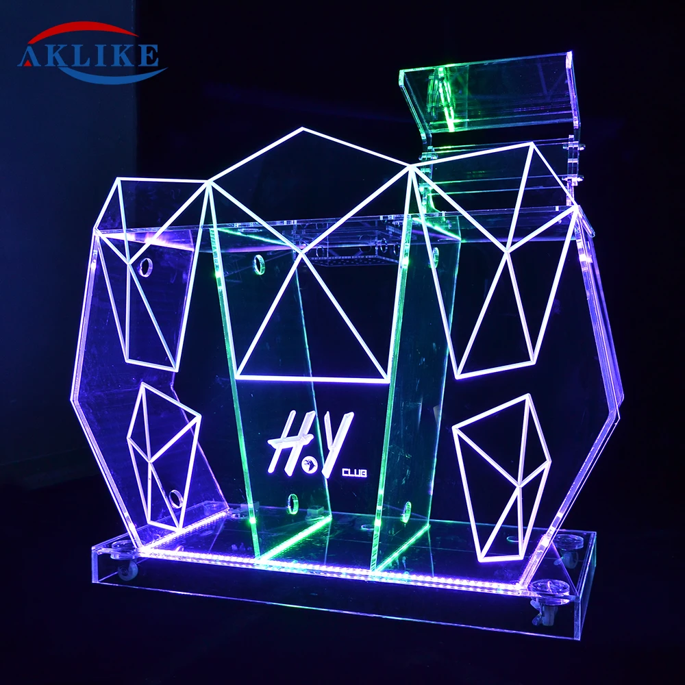 Индивидуальный Светодиодный акриловый стол AKLIKE для диджея распродажа