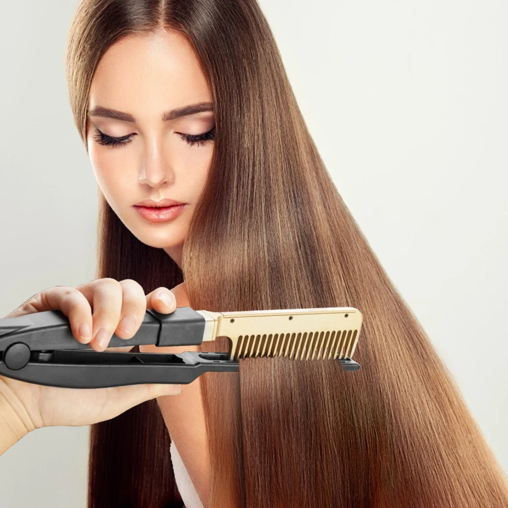 

Electric Hot Comb Wet Dry Hair Curler Straightening Heating Comb Flat Iron Brush Lightweight Easily Carrying Hair Part