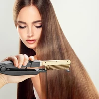 electric hot comb wet dry hair curler straightening heating comb flat iron brush lightweight easily carrying hair part