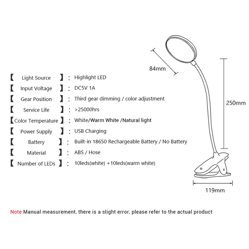 Светодиодная настольная лампа с сенсорным управлением перезаряжаемый