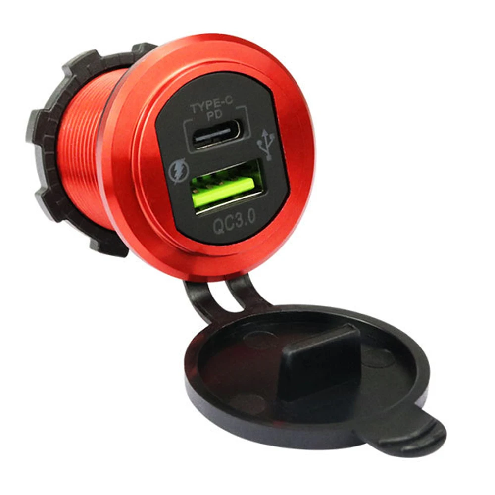 Автомобильное зарядное устройство PD Type C/QC 3 0 с USB-портом и выключателем - купить по