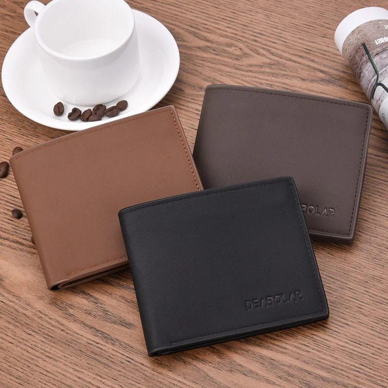 Кожаный короткий Мужской кошелек брендовый с отделением для монет мужской карт