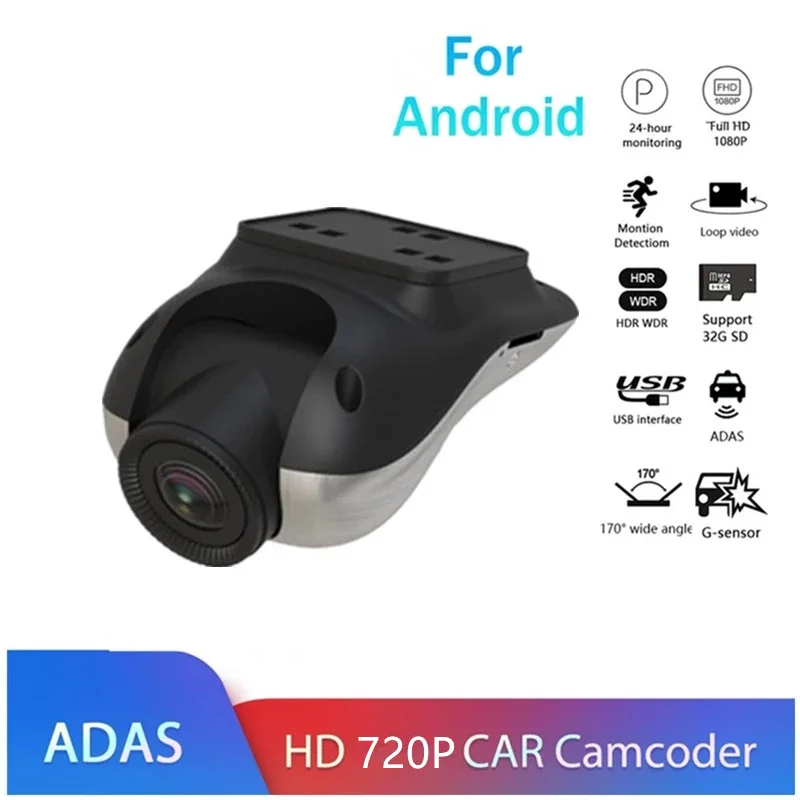 

Professional HD 720P Mini Auto Recorder For Android USB Car DVR ADAS Dash Cam Zinc Alloy Shell Car Navigation Equipment