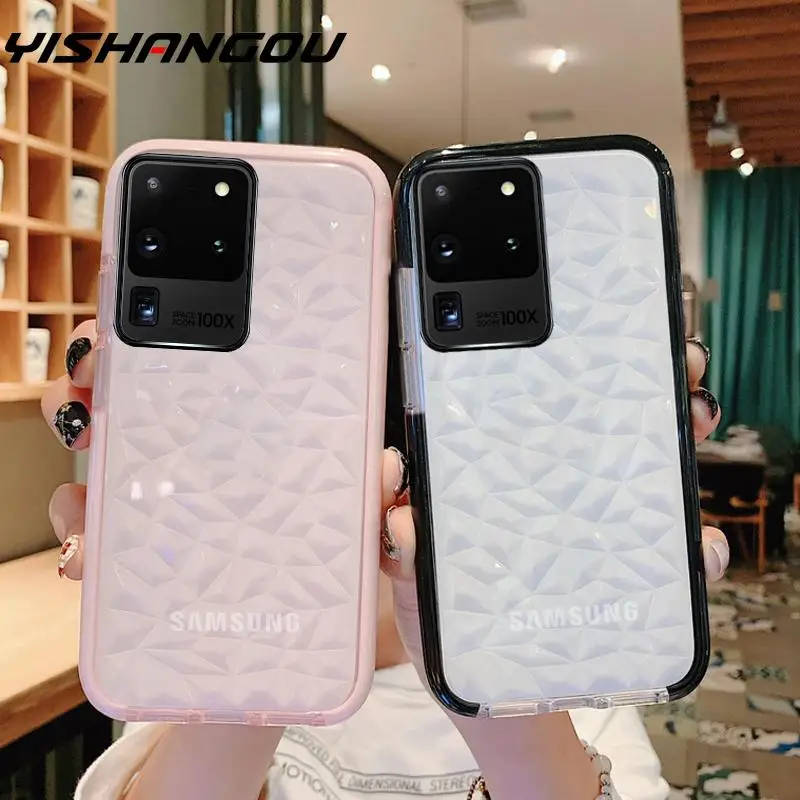 Двухслойный ударопрочный чехол со стразами для Samsung S22 S21 S20 Note20 Ultra S10 Plus A52 A72 A32 A51 A71