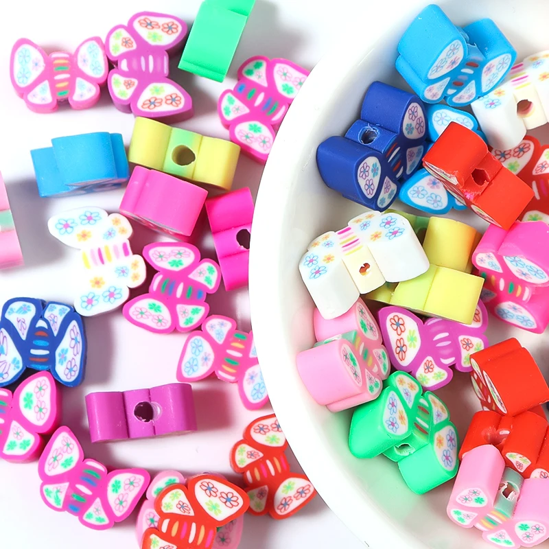 Бусины из полимерной глины в виде бабочек 40 шт./Лот бусины россыпью для