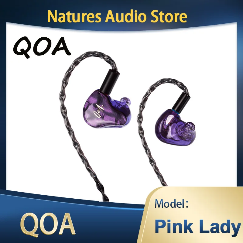 QOA Pink Lady 2BA + 1DD гибридные наушники-вкладыши Hi-Fi DJ монитор наушники-вкладыши гарнитура с 2-контактным съемным кабелем