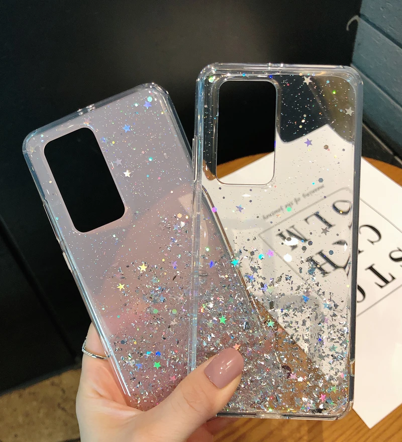 Блестящий Мягкий Прозрачный чехол из ТПУ для Samsung S20 S10 S9 S8 Plus Note 10 Lite A01 A10 A40 A50 A30S A70