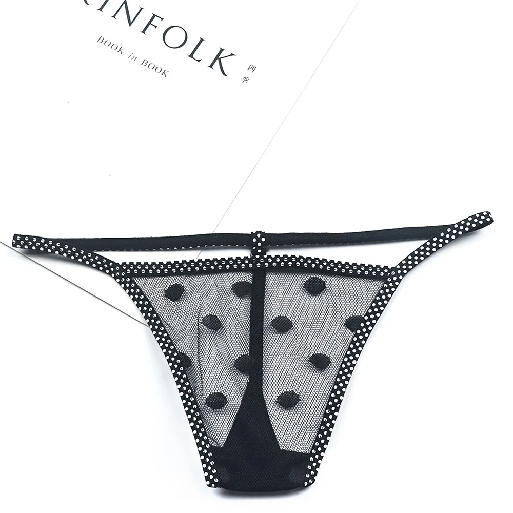Женские сексуальные кружевные трусики в горошек стринги нижнее белье танга