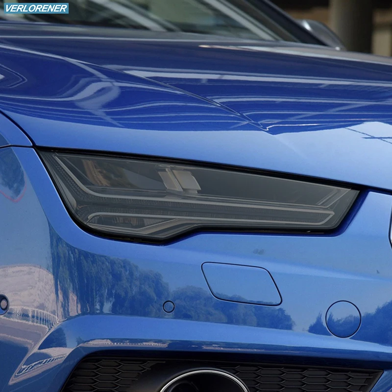 2 Pcs Car Headlight Protective Film Smoked Black Tint Wrap Vinyl Transparent TPU Sticker For Audi A7 S7 4K 4G 2015-Present 2 Pcs Car Headlight Protective Film Smoked Black Tint Wrap Vinyl Transparent TPU Sticker For Audi A7 S7 4K 4G 2015-Present