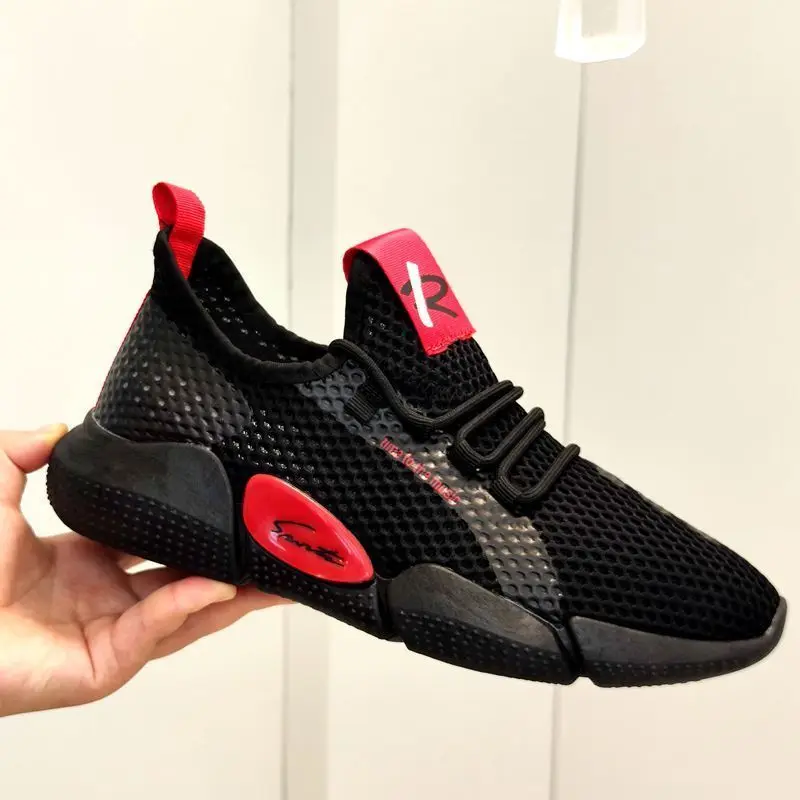 

2021 Fashion Men Sneakers Mesh Casual Shoes Air Mesh Lace-up Wear-resistant Shoes Lightweight Vulcanize Shoes Walking Sneakers