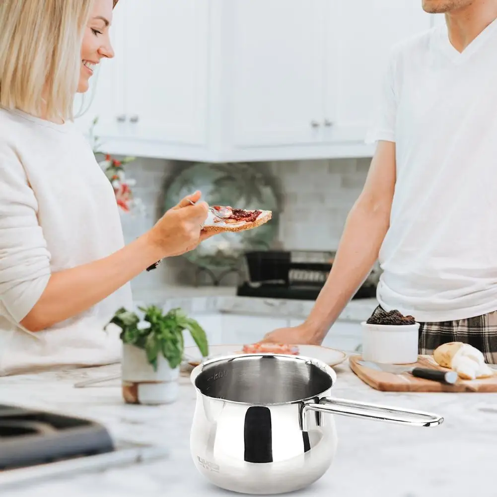 Кастрюля из нержавеющей стали для подогрева молока без крышки инструмент таяния