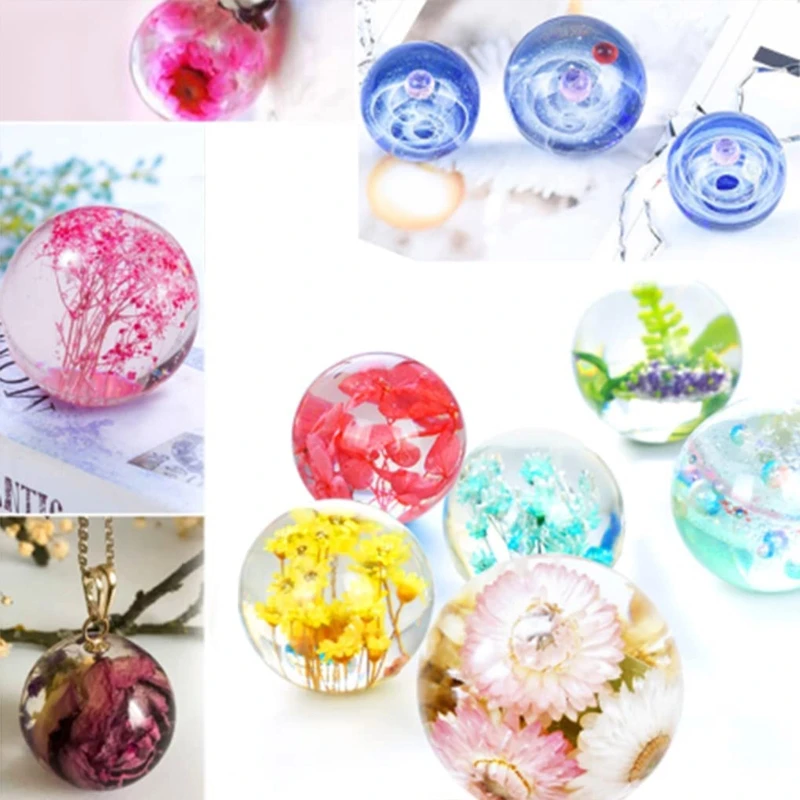 

X7YA 2 Pcs 3D Starry Sky Balls Epoxy Resin Mold Handmade Ornaments Silicone Mould DIY