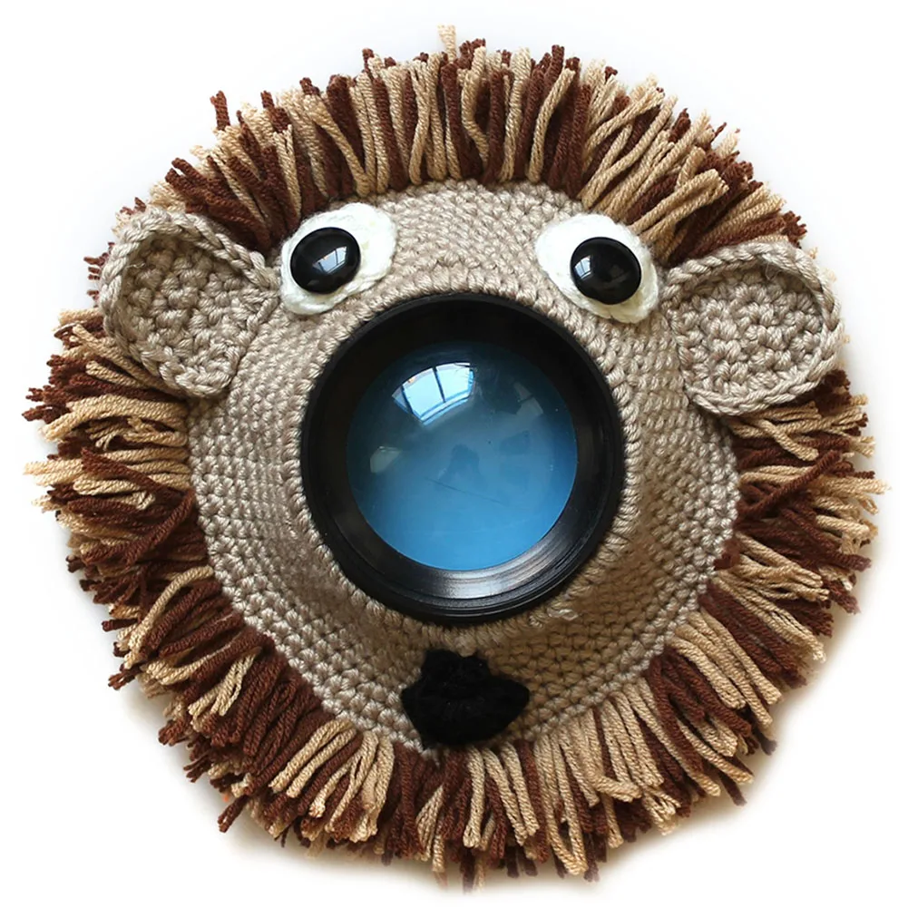 Детский вязаный аксессуар для объективов позирует затвора Hugger милые животные