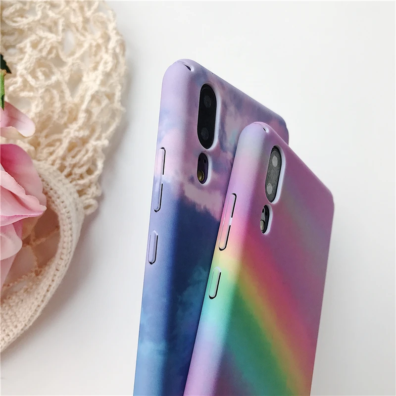 Чехол Kexin для Huawei P smart 2019 Mate20 P20 Pro P30 Honor10 Lite чехол с радужным небом Nova4 жесткий