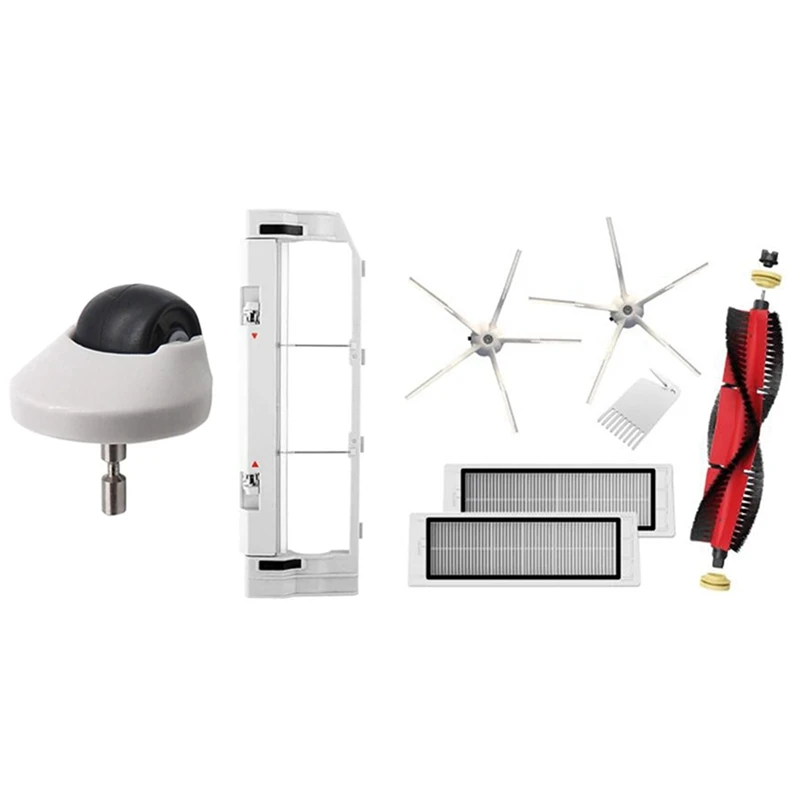 

2 комплекта аксессуаров для пылесоса: 1 набор фильтров НЕРА, основная щетка, боковая щетка, запчасти и 1 комплект, запасные части, крышка ролик...