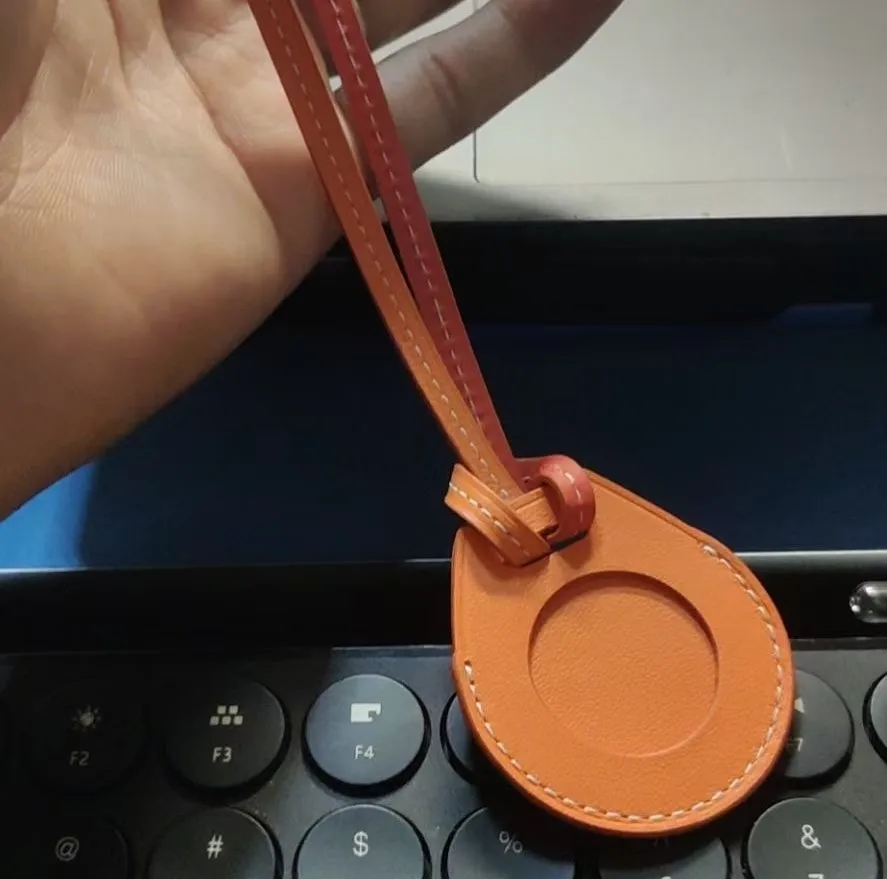 

Japan Steel Blade Wooden Rule Metal Die Leather Protective Case For Airtag Cover Keychain Locator Tracker Case For Apple airtags