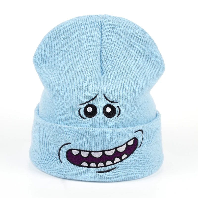 Blue Rick Beanies Рик и шапка Морти эластичный бренд вышивка теплые зимние унисекс вязанные шапочки Skullies US анимация горнолыжные шапки - Цвет: Blue
