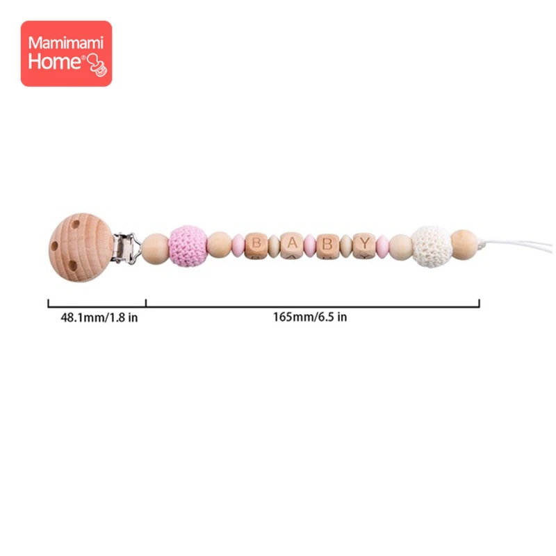 Pink Pacifier Chian Детский деревянный Прорезыватель крючком игрушки животных деревянные пустые грызуны олень погремушка пустышка зажим подвеска силиконовые бусины детские товары - Цвет: Pink Pacifier Chian