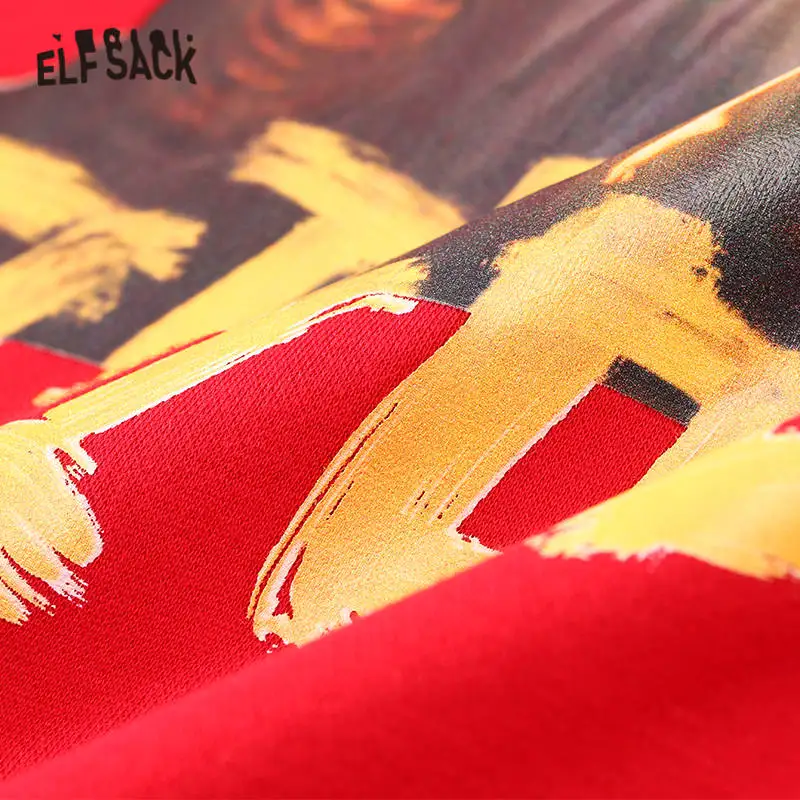 Женское Повседневное платье ELFSACK красное однотонное офисное с капюшоном и