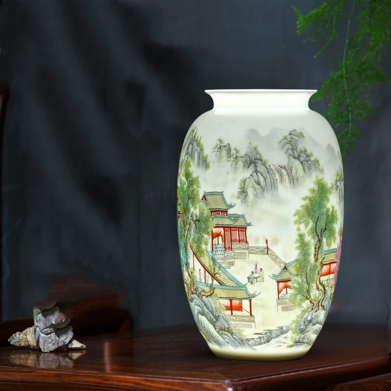 Ваза Цзиндэчжэнь керамика традиционный планшетовый ландшафт для гостиной