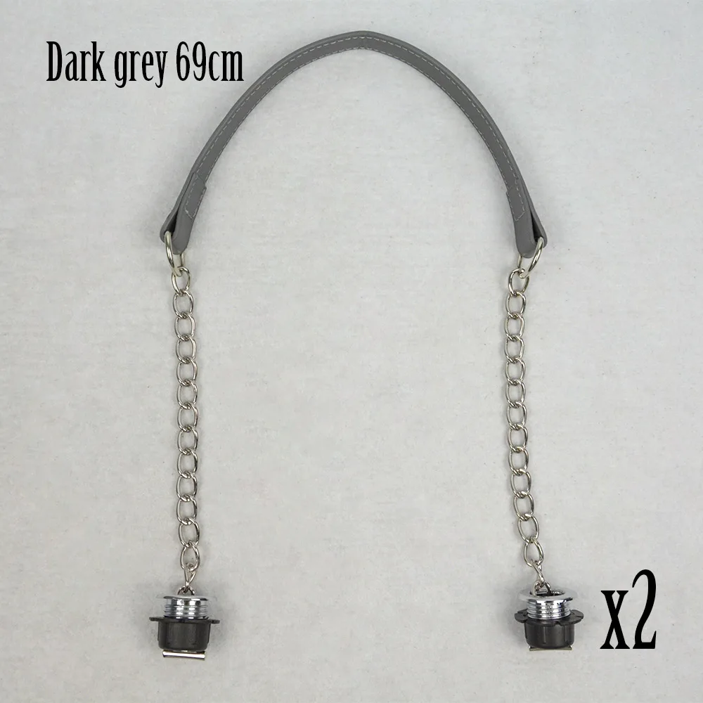 dark grey Новинка, TANQU, 1 пара серебряных коротких толстых цепей Obag с металлическим напылением и винтом для сумки, женская сумка через плечо - Цвет: dark grey