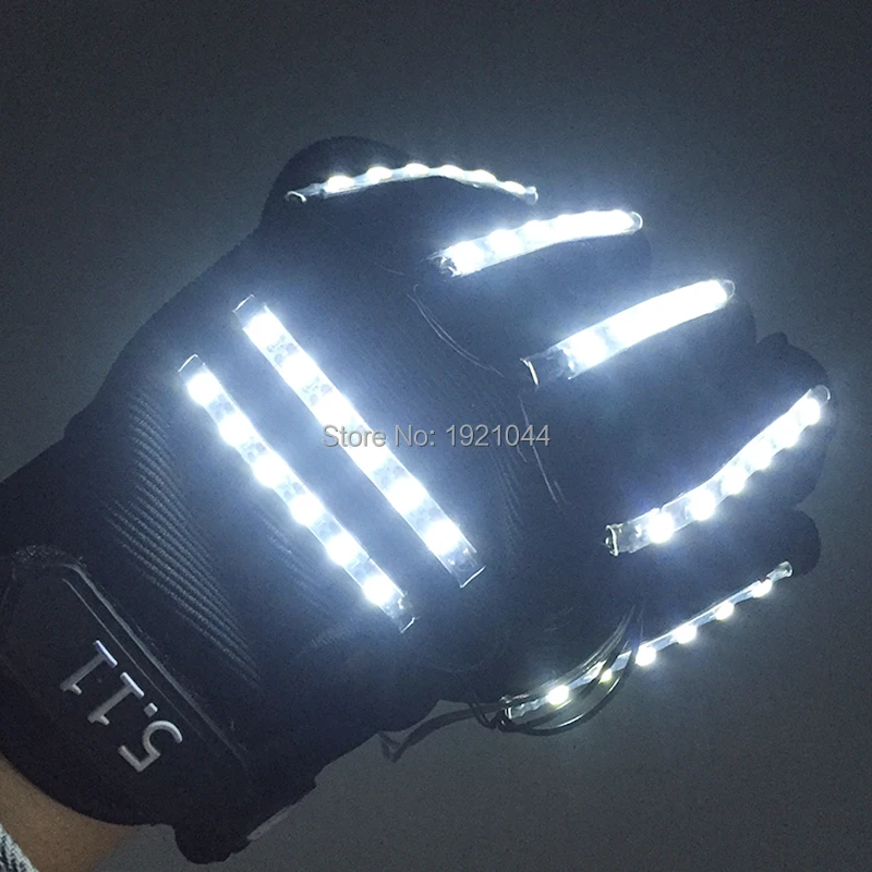 1 par de Guantes Led de 6 colores, accesorios para espect&aacute;culos de escenario, accesorios de iluminaci&oacute;n LED, suministros para fiestas brillantes, env&iacute;o gratis, (= 2 uds.)-1