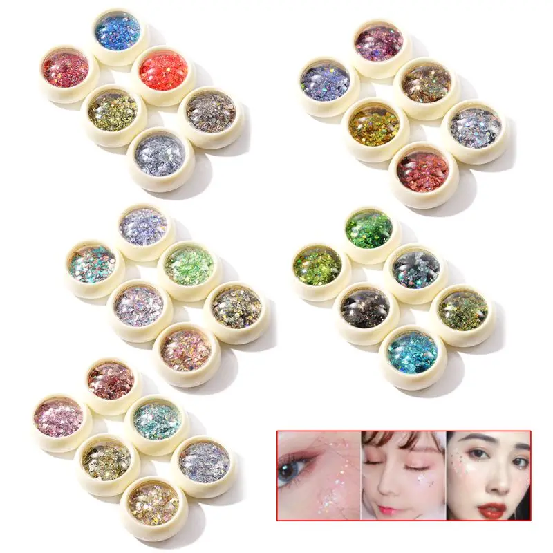 

6 Pcs/set Manicure Sequins Nail Beauty Glitter Filling Material DIY Epoxy Filler Nails Phone Case Decoration Tool Sequin Resin