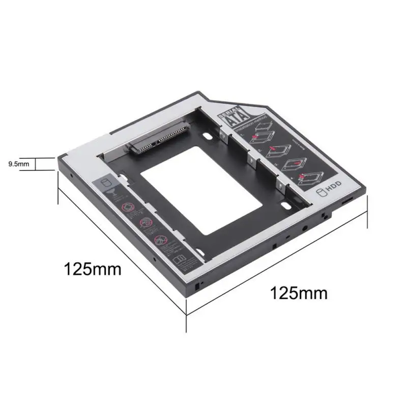 Прямая поставка! 9 5 мм SATA 2nd жесткий диск SSD Caddy адаптер для DVD-ROM CD-ROM HDD SATAII