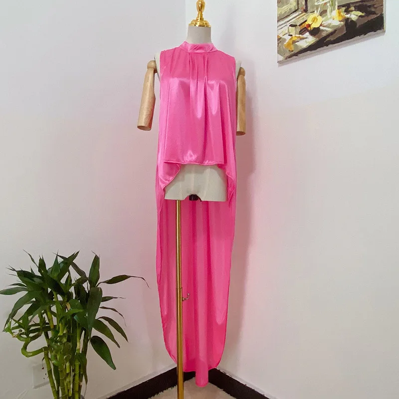 

MosiMolly 2021 Summer Blouses Shirt Tops Women Irregular Hem Sleeveless Tops Boho Beach Tops