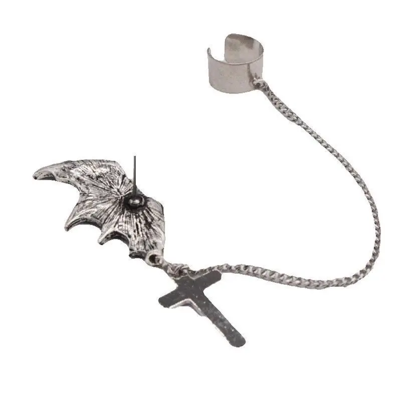 Винтажные висячие серьги с крыльями летучей мыши на цепочке подвеской кулоном
