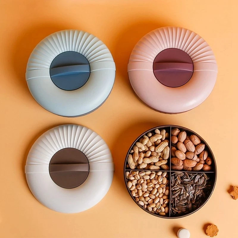 

6 Cells Snack Storage Box Food Storage Tray Dried Fruit Snack Plate Appetizer Serving Platter for Party Candy Pastry Nuts Dish