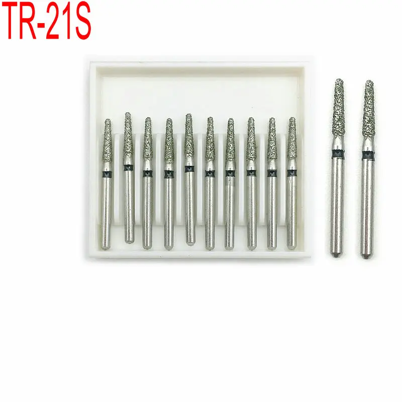 

10 шт. Стоматологические алмазные FG высокоскоростные боры супер крупный зубные боры для полировки зубов разглаживающие TR-21S