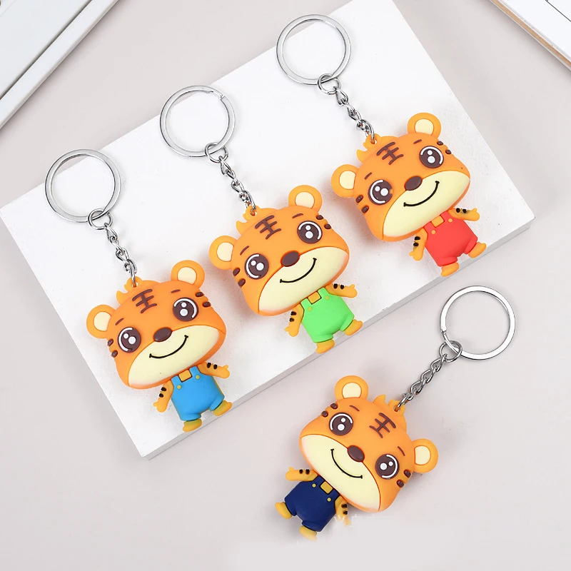 Мультяшный маленький брелок с тигром из силикона милый тигр Стич кукла женская