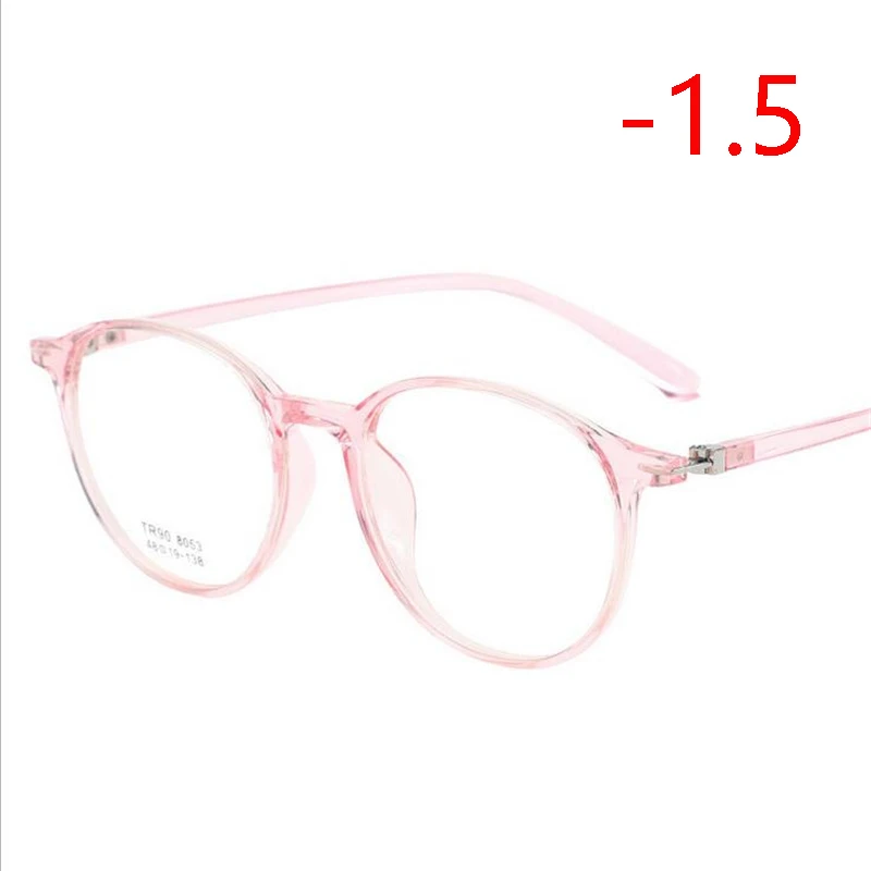 Myopia 150 TR90 прозрачные круглые близорукие очки для женщин 1,56 асферические линзы очки по рецепту для мужчин диоптрий 0-0,5-1,0 до-4,0 - Цвет оправы: Myopia 150
