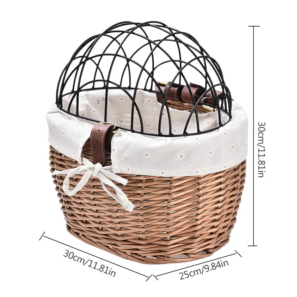 

Cat Bicycle Basket Woven Bike Basket Front Handlebar Wicker Bicycle Basket Small For Pet Carrier Bag Adult Boys Girls Bike