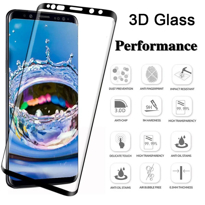 3D жесткое Защитное стекло для экрана телефона Samsung S10 9H HD закаленное Galaxy S8 S9 Plus Note 8
