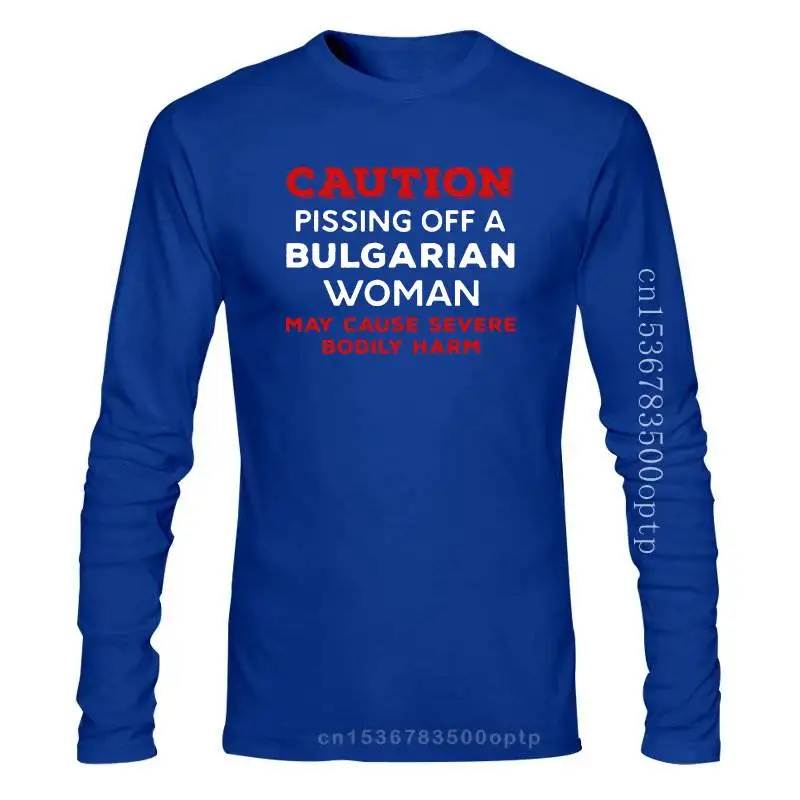 

Новинка, футболка с надписью Humor, осторожность, раздражение болгарской женщины, может быть причиной Se, мужская и женская одежда с узором, фут...