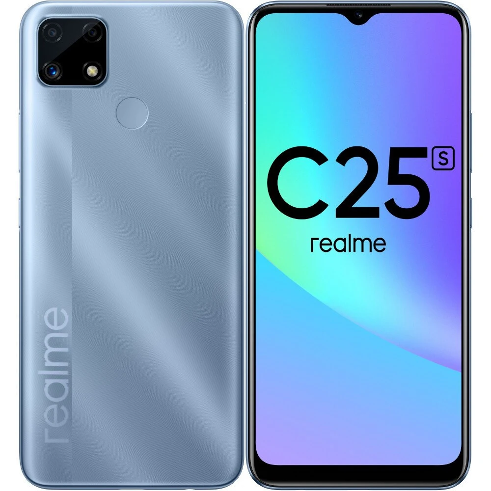Смартфон realme C25S_RMX3195 4+64 8x2 ГГц 4 Гб 2 SIM IPS 1600x720 камера 48+2+2 Мп NFC 4G | Мобильные телефоны