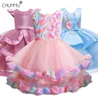 Платье для маленьких девочек, кружевные платья принцессы с аппликацией для девочек, вечерние платья на свадьбу, одежда для малышей