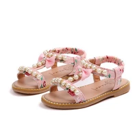 summer baby girls sandals toddler infant kids slip on pearl crystal single princess roman shoes for children girl toddler shoes