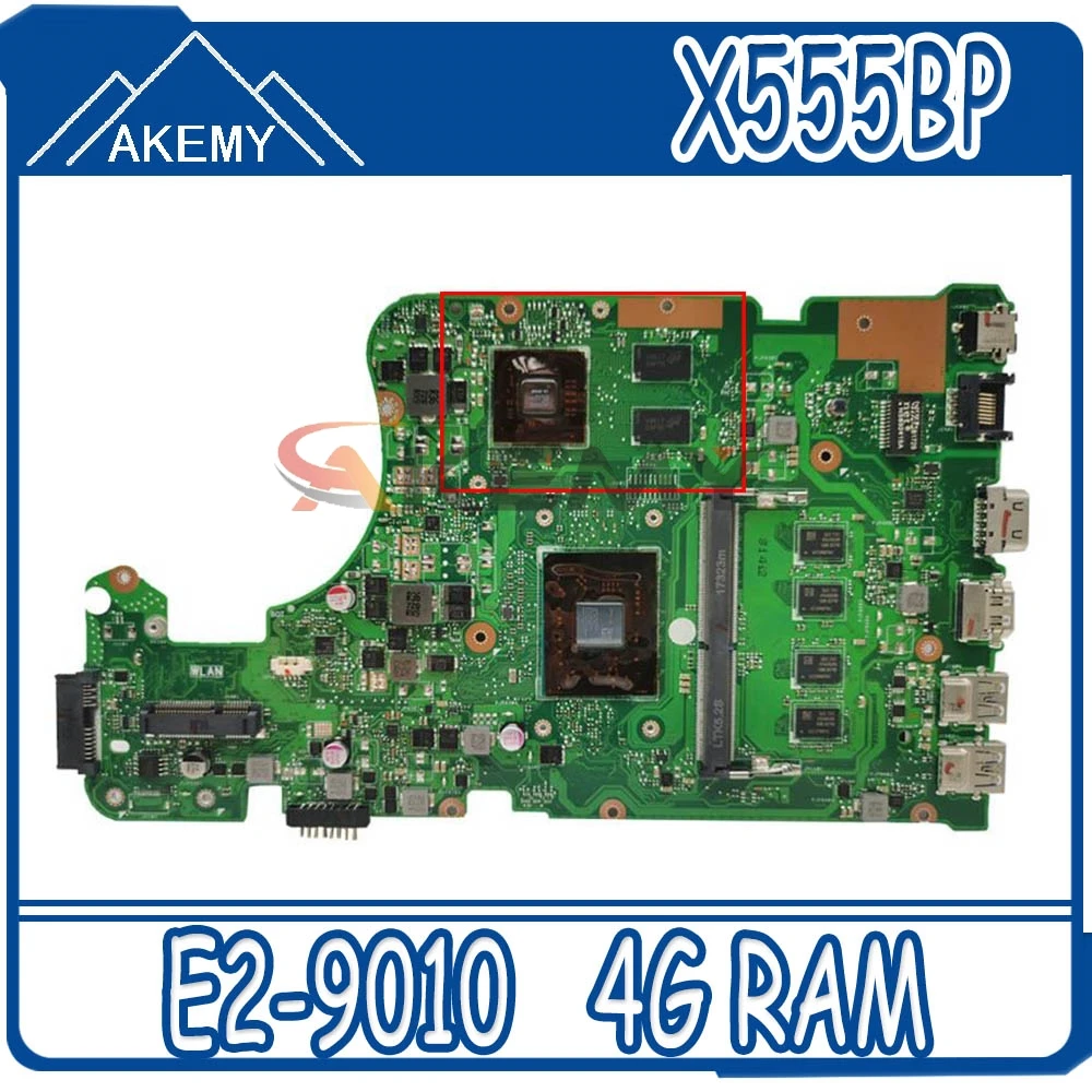 

For ASUS X555BP X555QG X555B X555Q X555QG REV 2.0 Laptop Motherboard Mainboard W/ E2-9010 4G RAM V2GB-GPU