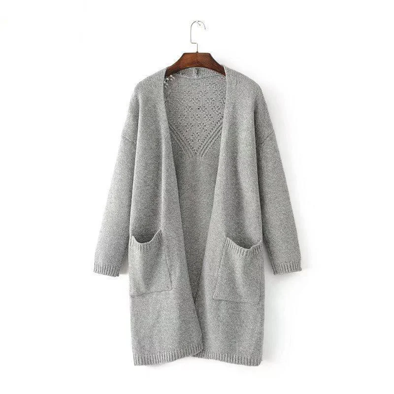 

New 2020 Autumn Winter Long Cardigan Loose Long Sleeve Open Stitch Cardigans Female Wool Cardigan Women Sweater Casual Coat