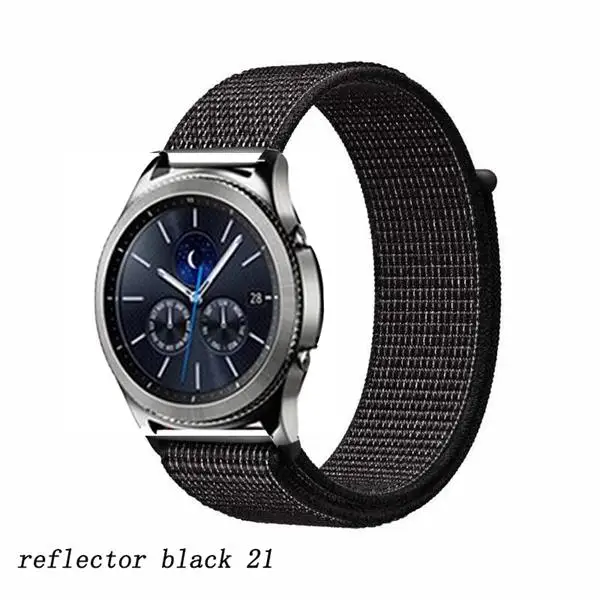 reflector black 21 Gear s3 Frontier ремешок для samsung Galaxy watch 46 мм активный 2 42 мм amazfit ремешок Bip 20 мм 22 мм ремешок для часов huawei watch gt ремешок - Цвет ремешка: reflector black 21