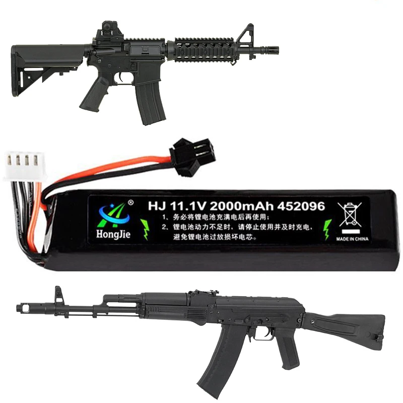 Airsoft электрический пистолет 11,1 V 2000mAh 30C Max 60C RC игрушечный автомобиль Li-Po аккумулятор Gelall Blaster J9 J11 CYMA G&G AR15 AEG SM тип батареи