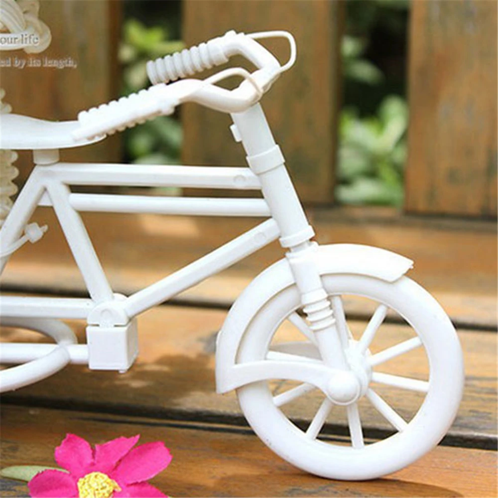 Корзина для цветов в форме велосипеда пластиковый белый трехколесный велосипед