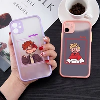 dream smp japanese anime phone case for iphone 13 12 11 mini pro xr xs max 7 8 plus x matte transparent pink back cover