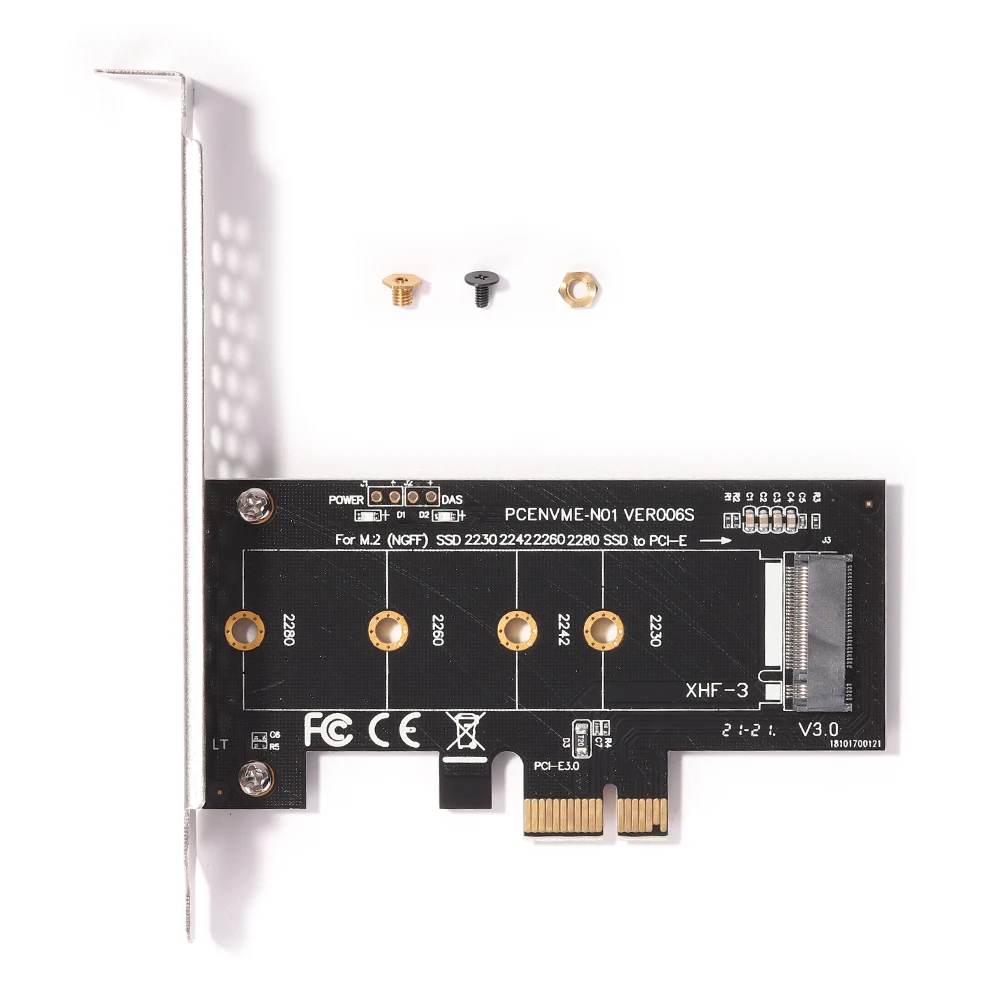 

Адаптер PCI-E 1х в M.2 NVME M Key Converter PCI Express Riser Card поддерживает 2230 2242 2260 2280 SSD устройство для чтения жестких дисков