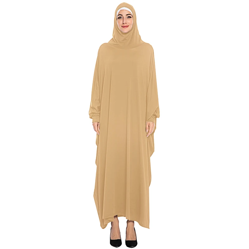 brown abaya Siskakia, надземные Абая, большой размер, рукав "летучая мышь", мусульманский химар, однотонный, плюс размер, джилбаб, элегантные халаты для женщин, арабский, Новинка - Цвет: brown abaya