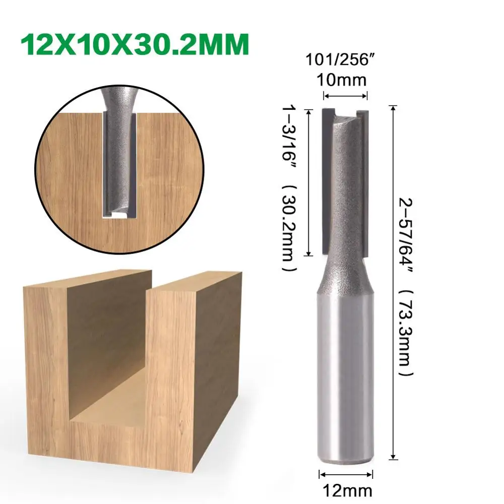1pc 12mm Shank 2 flute straight bit Woodworking Tools Router Bit for Wood Tungsten Carbide endmill milling cutter - купить по