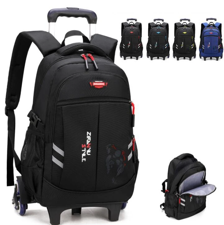 Школьный портфель ZIRANYU на колесиках для мальчиков, Детский рюкзак на колесиках, рюкзак-тележка для школы для подростков